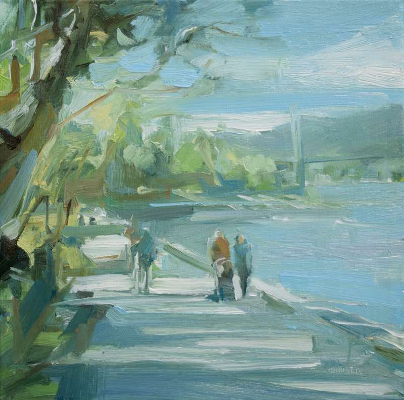 Sauntering-the-seawall.-10×10-PV230724 – Van Dop Gallery